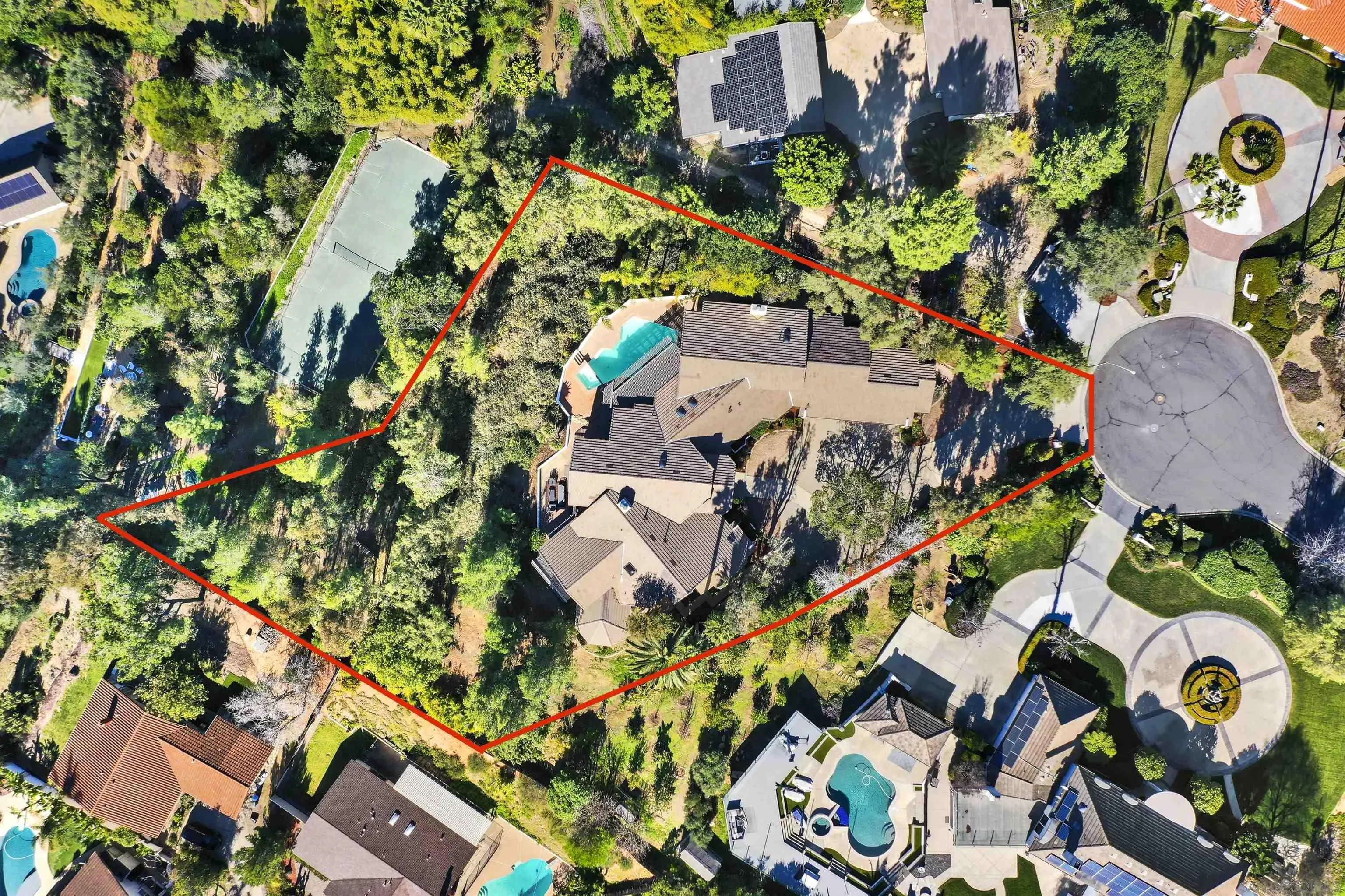 17801 Joyas Court Poway, CA 92064 - Photo 31 of 31 an aerial view of residential house with outdoor space and parking