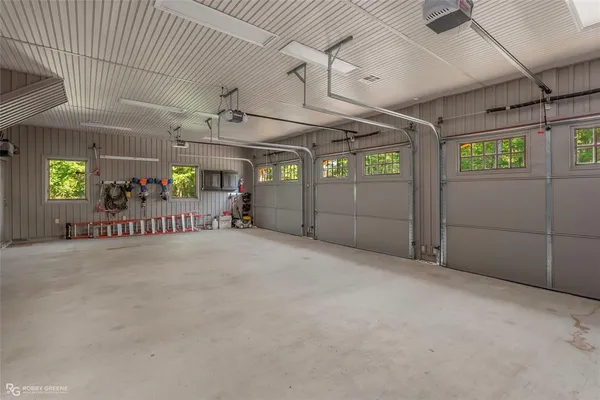 a view of a garage