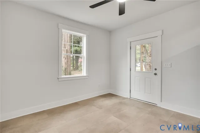 a view of a small space with window