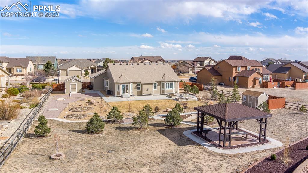 10658 Pictured Rocks Drive Peyton, CO 80831 - Photo 32 of 36 a view of a terrace with sitting area