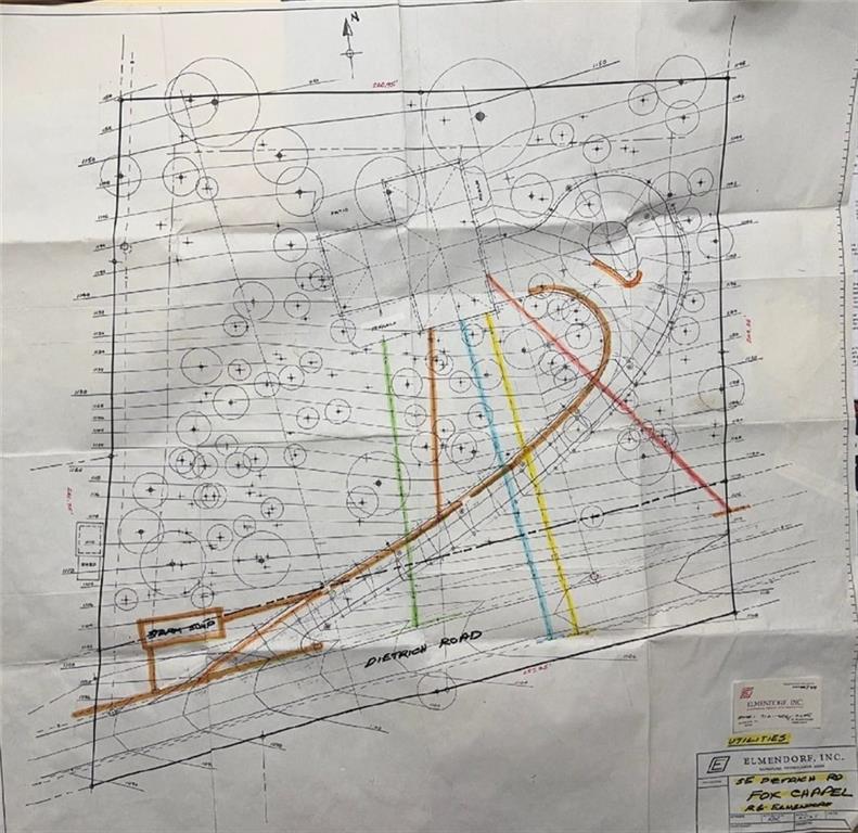 55 Dietrich Road Pittsburgh, PA 15238 - Photo 22 of 47 Survey Drawing of homesite and driveway with utility lines in color