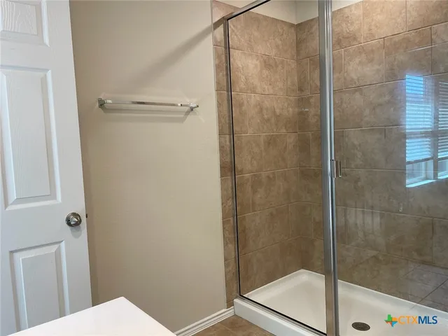 a bathroom with a shower