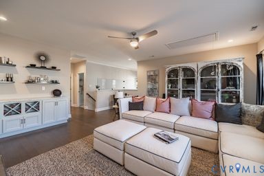 6860 Dunton Road Chesterfield, VA 23832 - Photo 16 of 48 Living area featuring dark wood-style flooring and