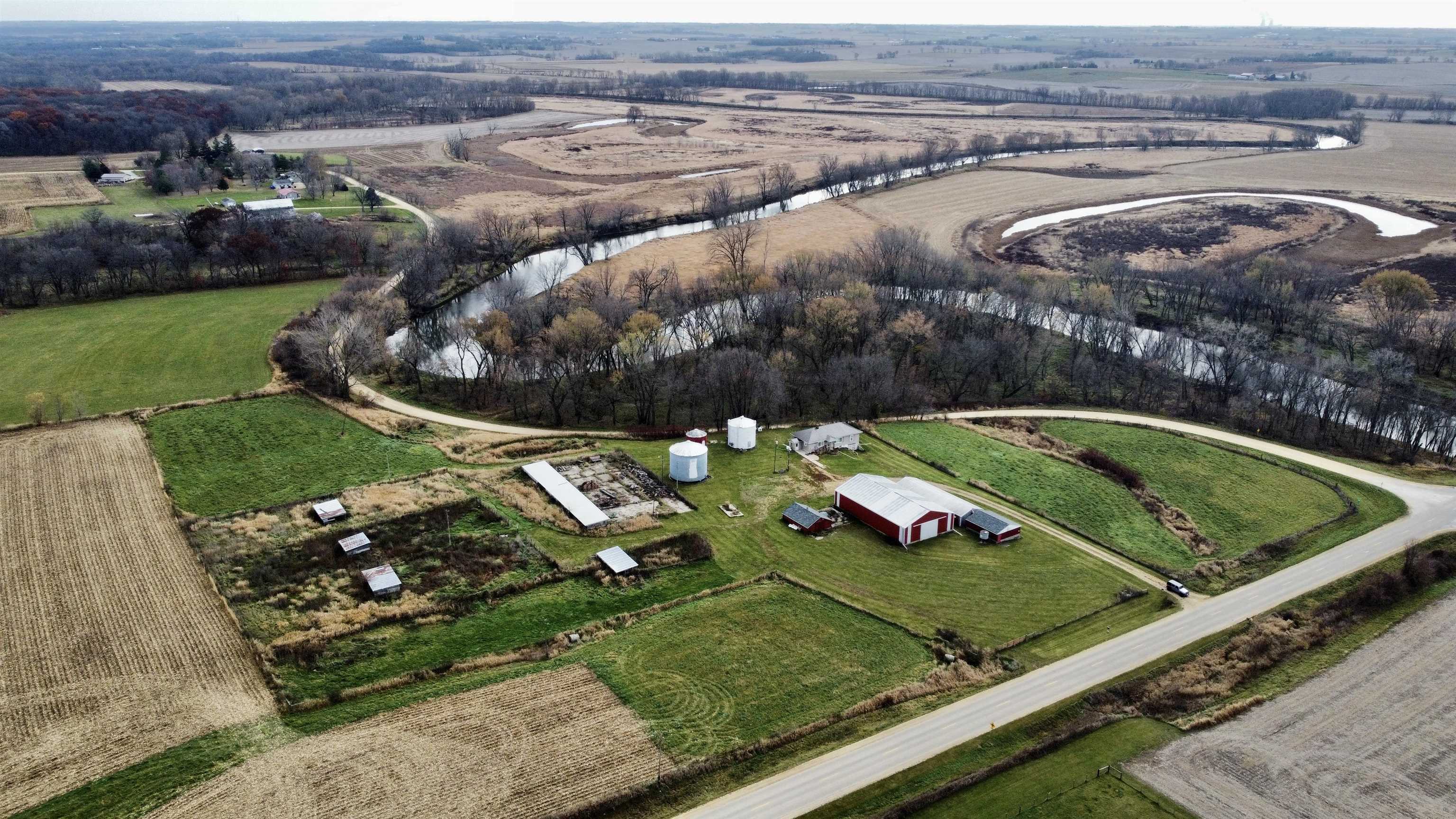 733 North Rock City Road Ridott, IL 61067 - Photo 4 of 35 an aerial view of a pool yard and outdoor seating