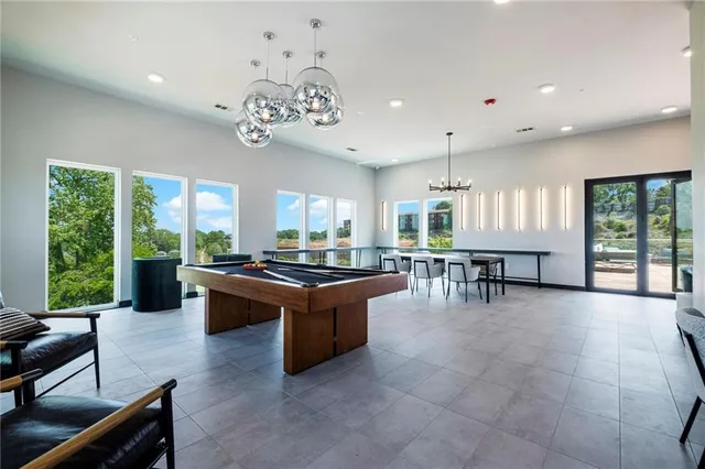 a large living room with a large window