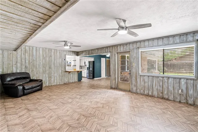 a living room with furniture