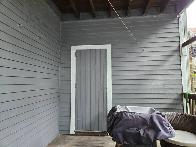 a view of balcony with a couch