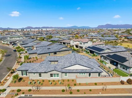 an aerial view of multiple house