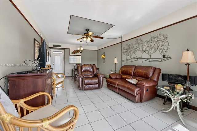 a living room with furniture