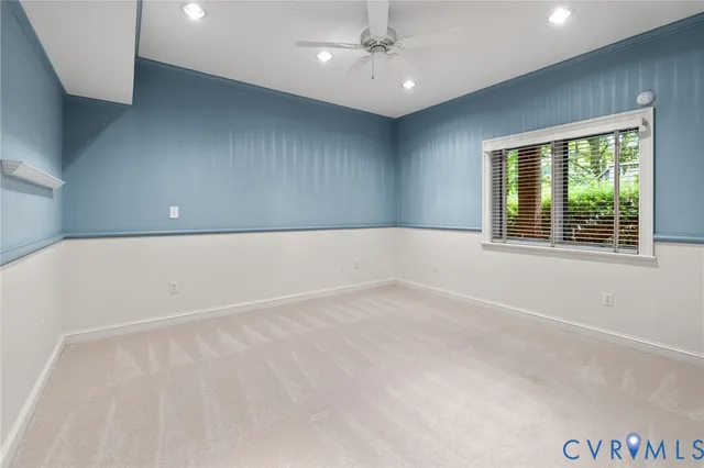 a view of balcony with furniture and wooden floor