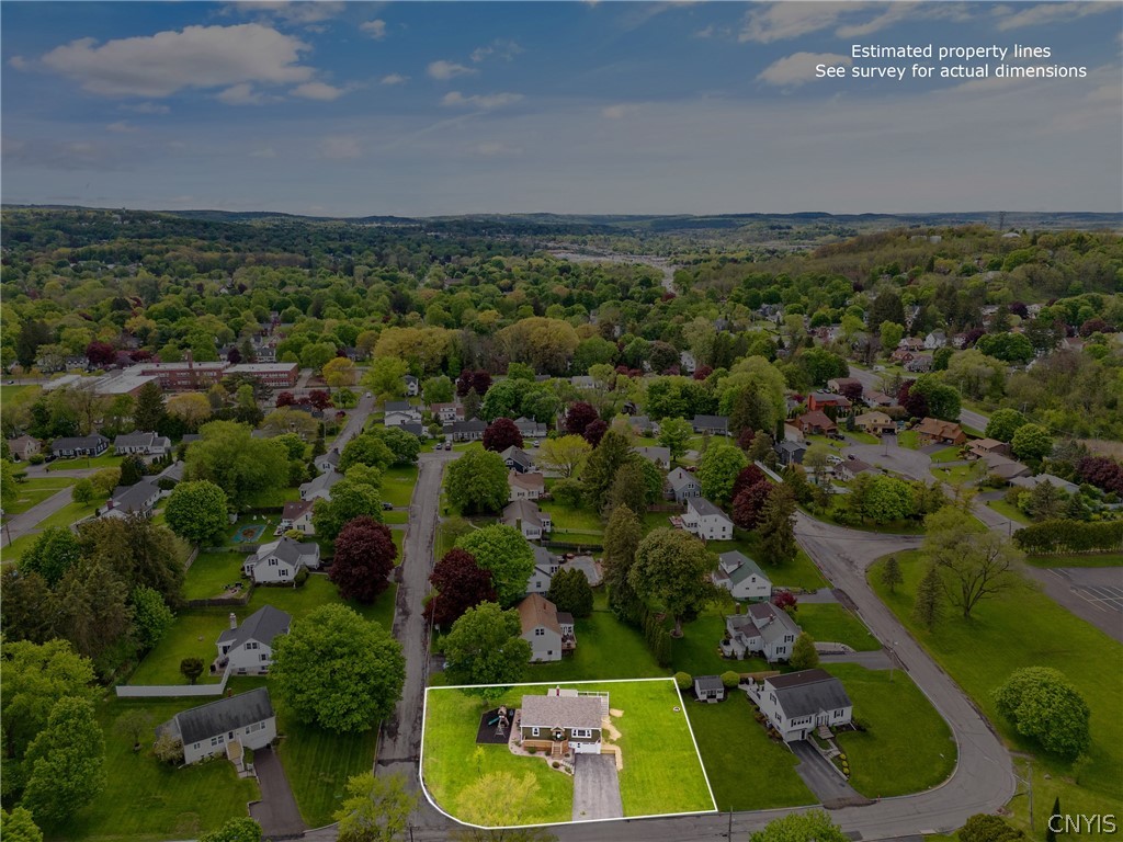 132 East Manchester Road Geddes, NY 13219 - Photo 42 of 44 This bird's-eye view with property lines highlight