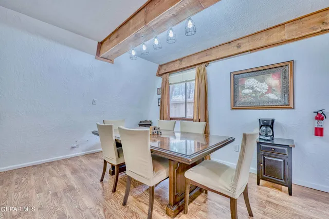 a view of a living room with furniture