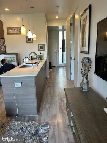 a large room with wooden floor