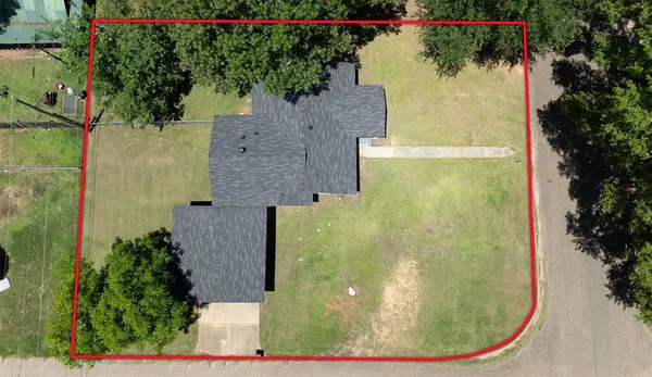 an aerial view of a residential houses
