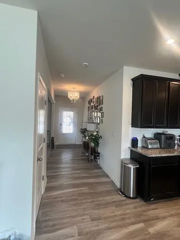 a view of a living room and dining room