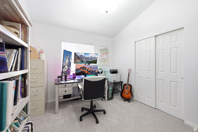 1816 River Bottom Road Springville, UT 84663 - Photo 16 of 37 Versatile room featuring a vaulted ceiling and light-toned carpeting
