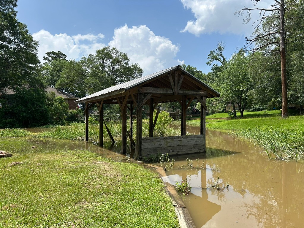 a view of a backyard with a garden