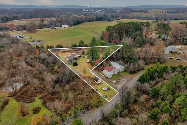 an aerial view of a house
