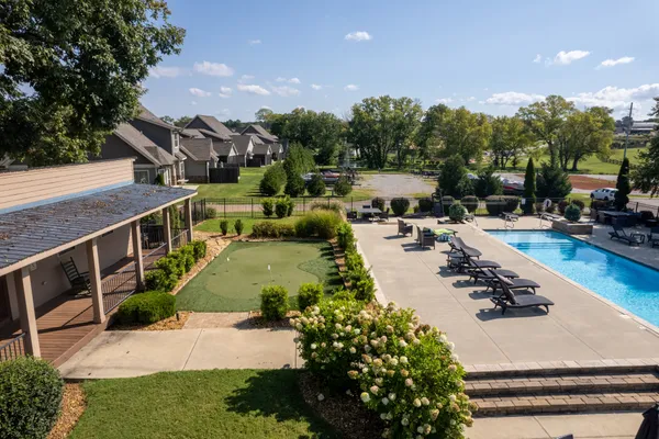 a view of garden with patio