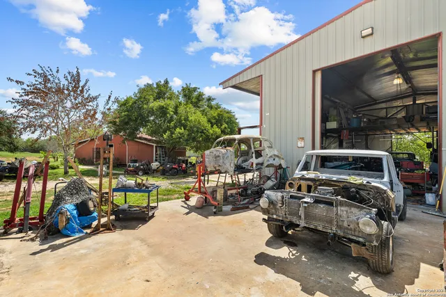a view of car parked in front of building