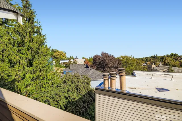 a view of a city from a balcony