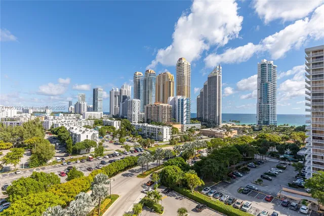 a view of a city with tall buildings