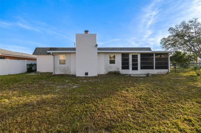 a aerial view of a house with a outdoor space