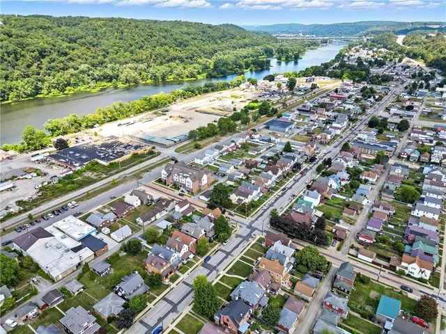 an aerial view of a city