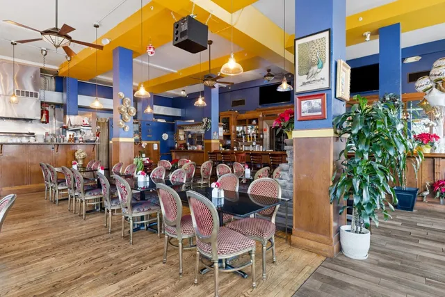 a front view of a building with street