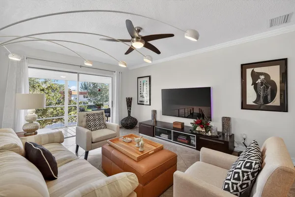 a living room with furniture