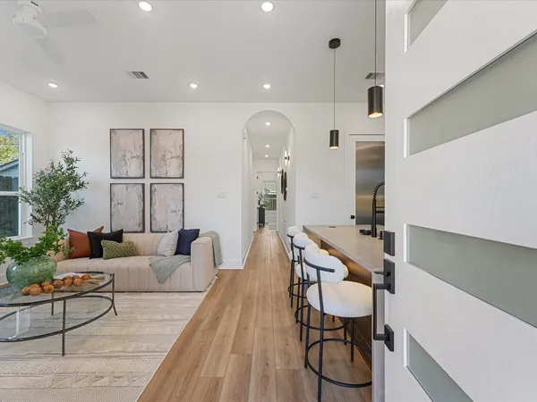 a living room with furniture