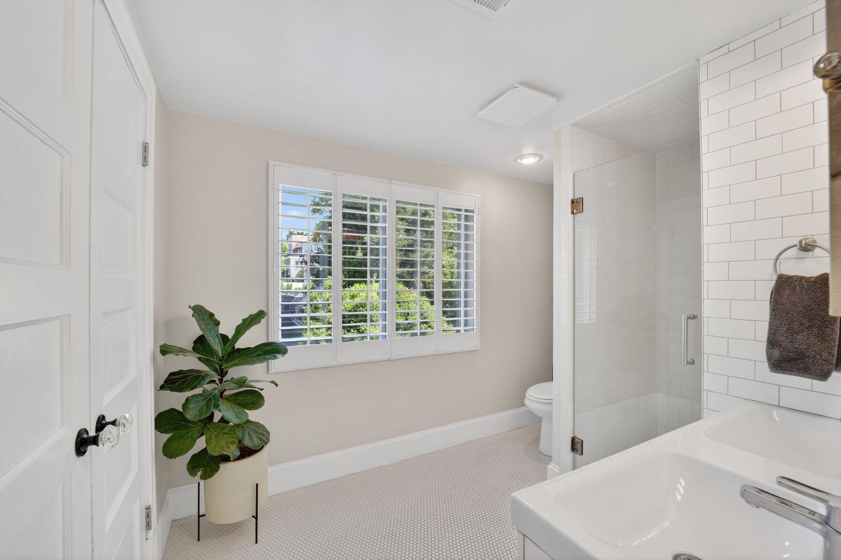 309 Webster Street Northwest Washington, DC 20011 - Photo 25 of 49 Bright and airy modern primary bathroom oasis.