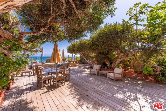 a view of outdoor space with seating