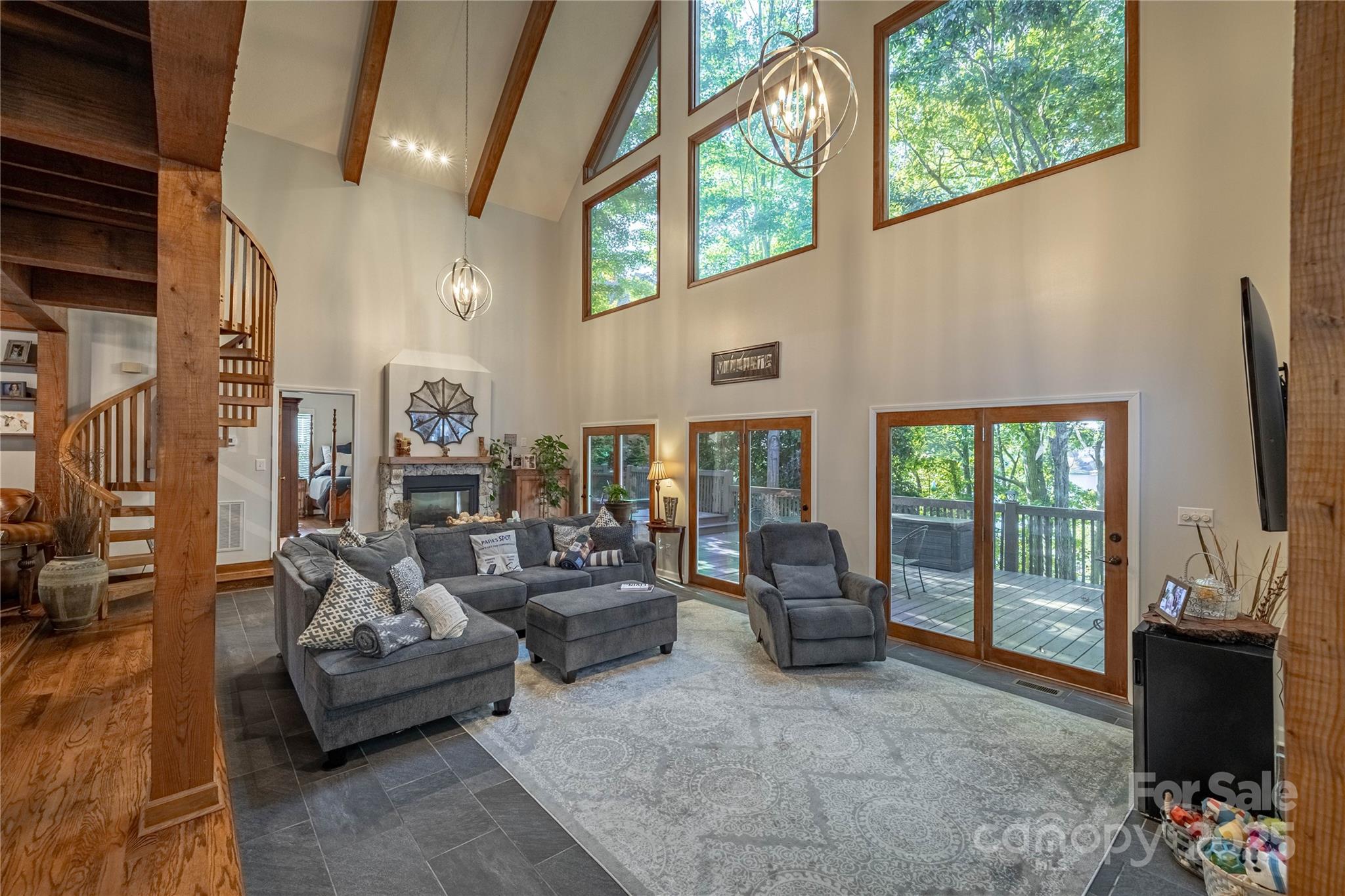 316 Players Ridge Road Hickory, NC 28601 - Photo 18 of 47 a living room with furniture and a flat screen tv