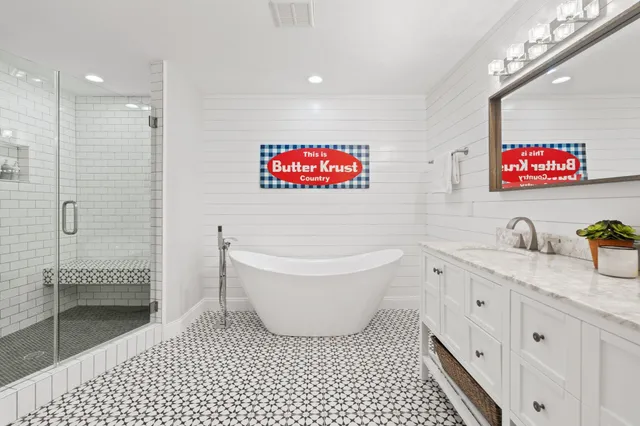 a bathroom with a shower