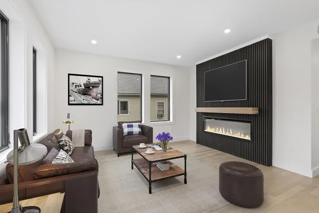 a view of kitchen with refrigerator and yard