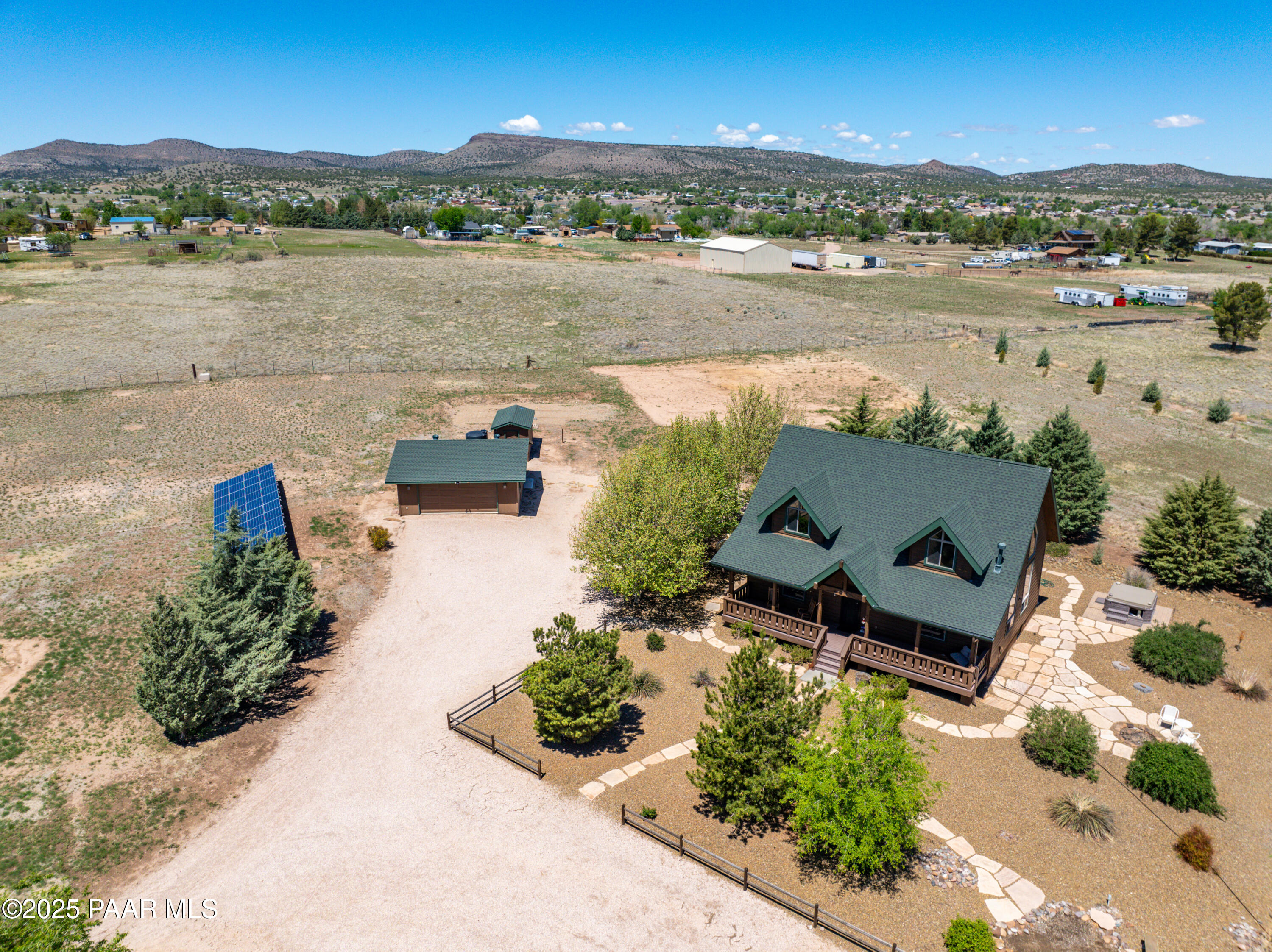 1740 West Bumblebee Road Chino Valley, AZ 86323 - Photo 25 of 44 an aerial view of a house with outdoor space and lake view