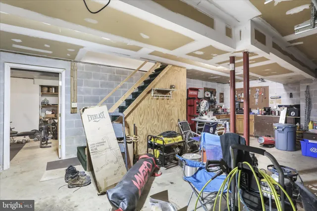a view of a storage and utility room