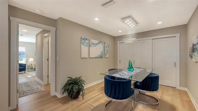 a living room with furniture potted plant