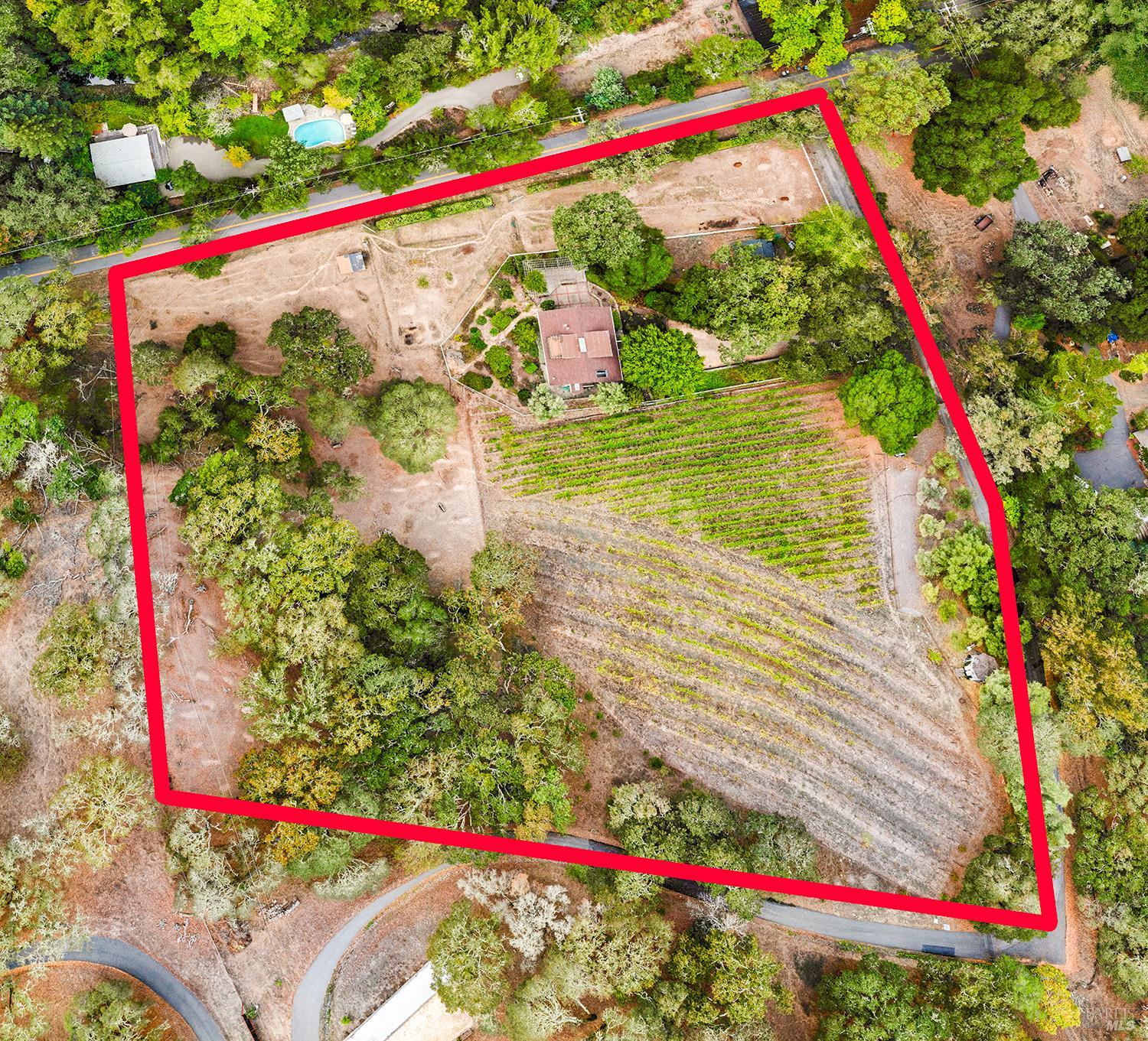 2550 Warm Springs Road Glen Ellen, CA 95442 - Photo 51 of 63 Any markings on aerial images do not reflect accurate boundaries or property lines. Aerial images are not intended as a survey of any property.