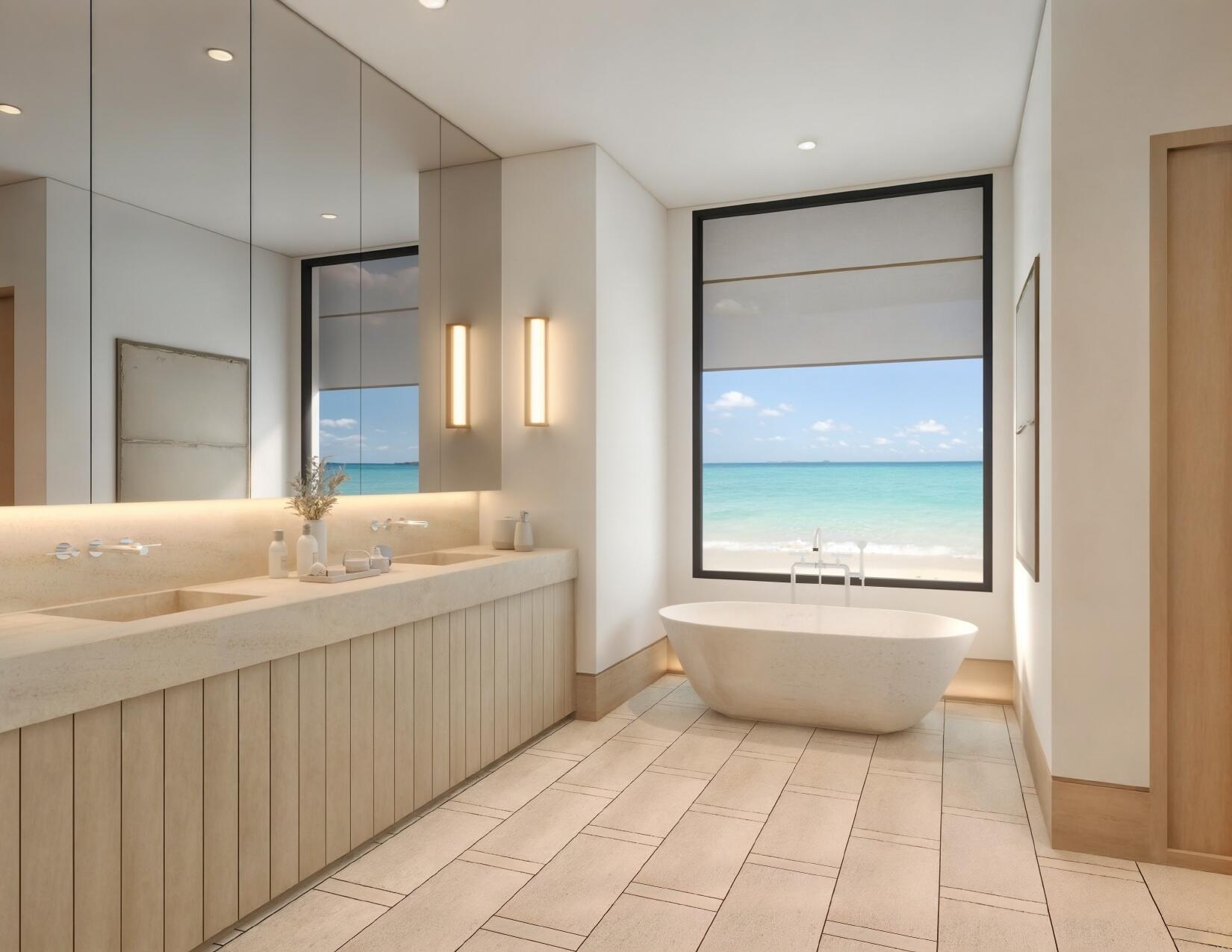20 Ocean Drive Jupiter, FL 33469 - Photo 8 of 15 a bathroom with a granite countertop sink mirror and bathtub