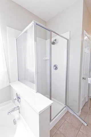 a bathroom with a sink a shower and a mirror