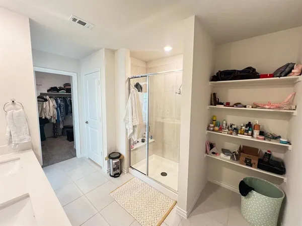 a bathroom with a shower