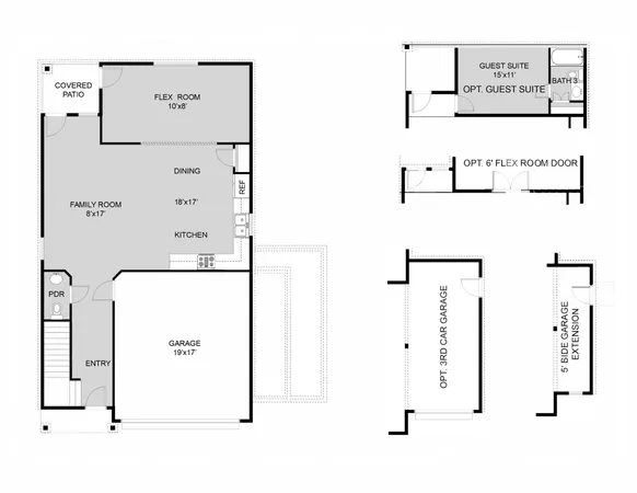 a kitchen with stainless steel appliances granite countertop a refrigerator a stove a sink a microwave and chairs
