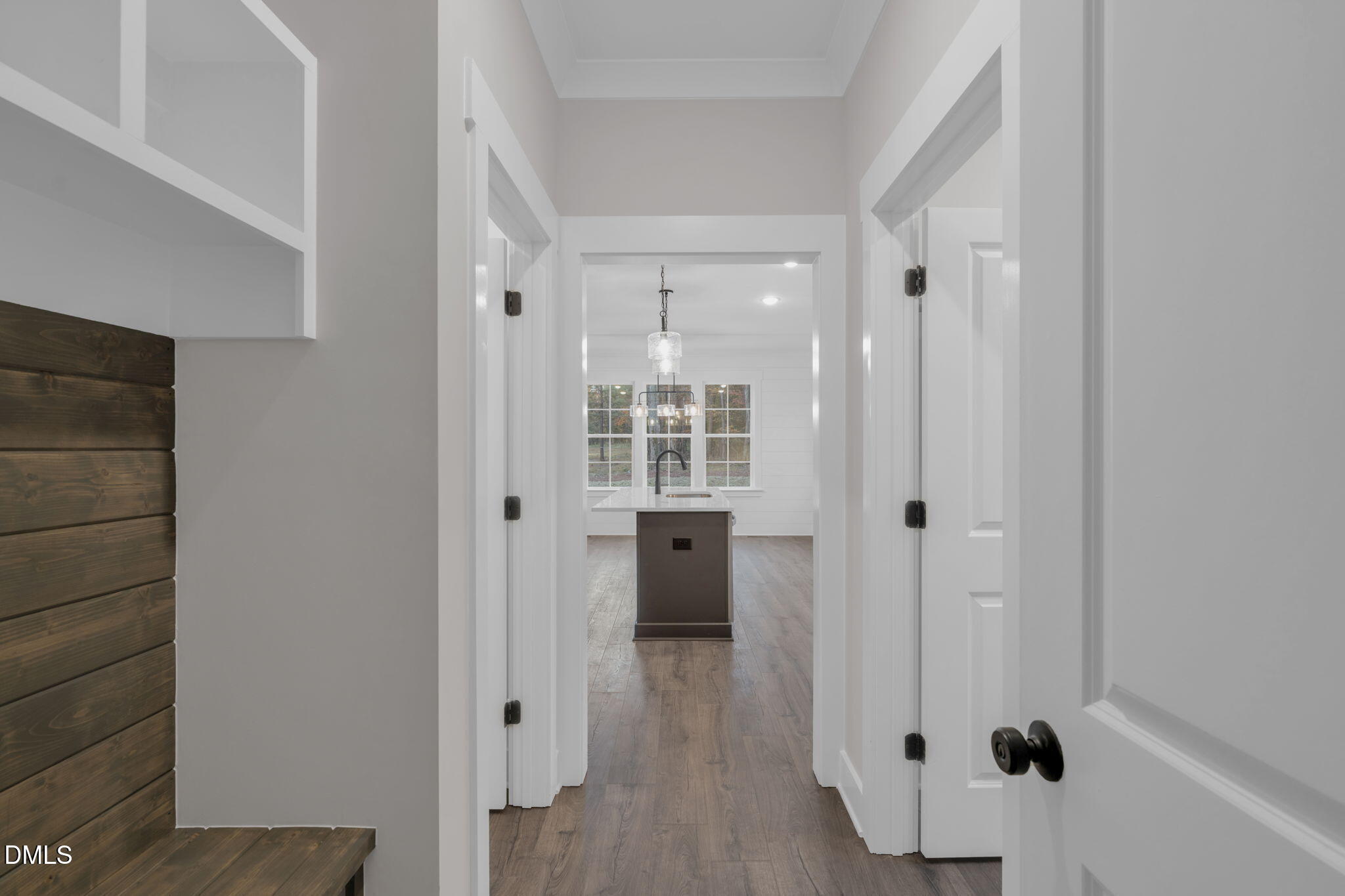 45 Beauview Way Zebulon, NC 27597 - Photo 13 of 40 a view of a hallway with wooden floor and staircase