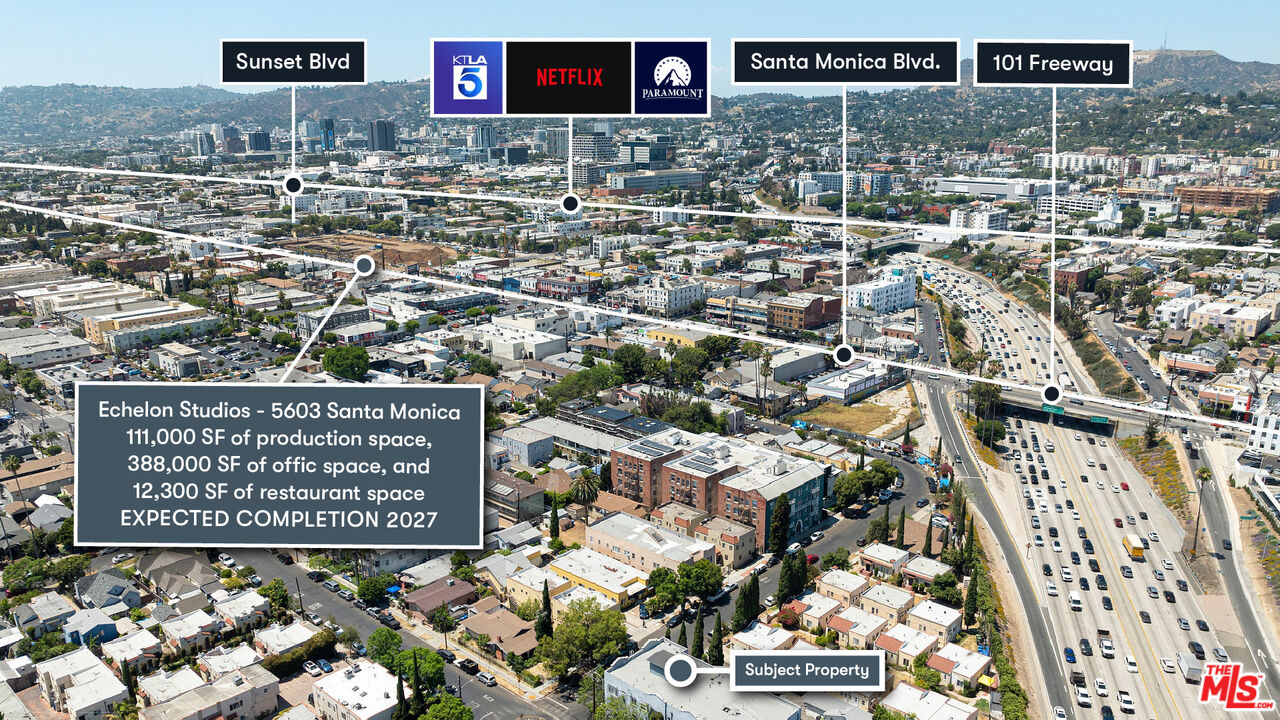 1000 North Serrano Avenue Los Angeles, CA 90029 - Photo 2 of 7 an aerial view of a city