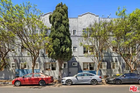 a car parked in front of a building