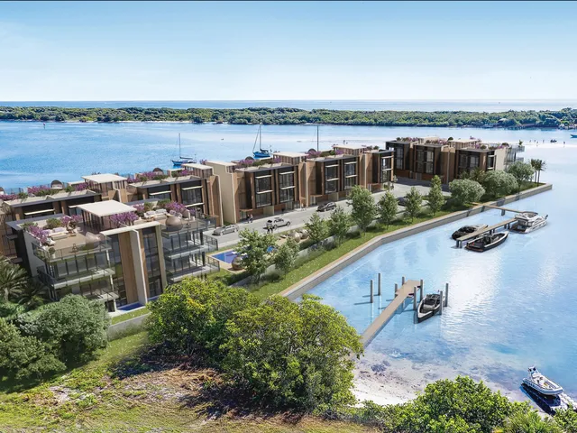 a view of a city and ocean view