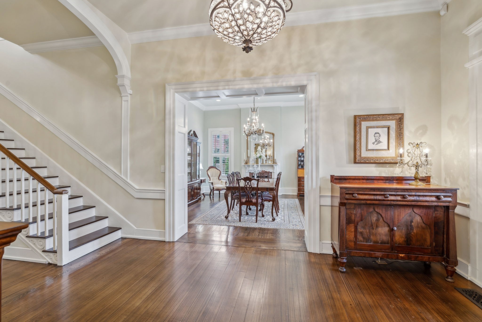 224 3rd Avenue South Franklin, TN 37064 - Photo 18 of 92 a view of a livingroom with furniture wooden floor and a chandelier