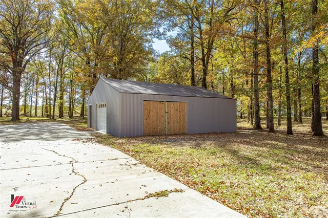 a view of backyard of house